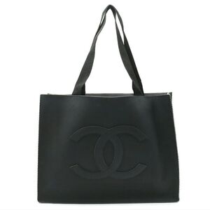 CHANEL Cocomark Large Black Rubberized Tote Bag CC Monogram
